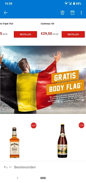 Bij drankdozijn krijg je een gratis Body flag...