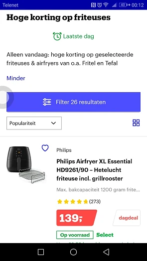 Hoge korting op friteuses Alleen vandaag: ho...