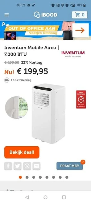 2 mooie deals vandaag bij Ibood. Inventum Air...