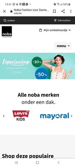 Koppelverkoop bij Noba: 30% en 50% korting ht...