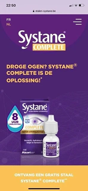 Gratis staaltje voor droge ogen, formulier in...