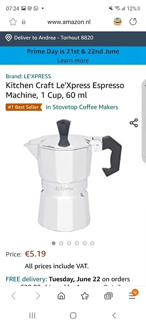 Espresso apparaat nu bij amazon.nl 5,19 Bij...