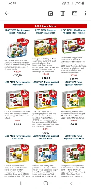 Op Brickshop.nl -30% op de Lego Mario sets! P...
