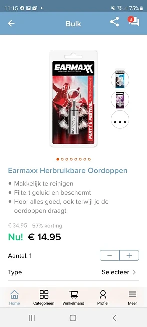 Earmaxx oordoppen bij ibood.com 14,95€