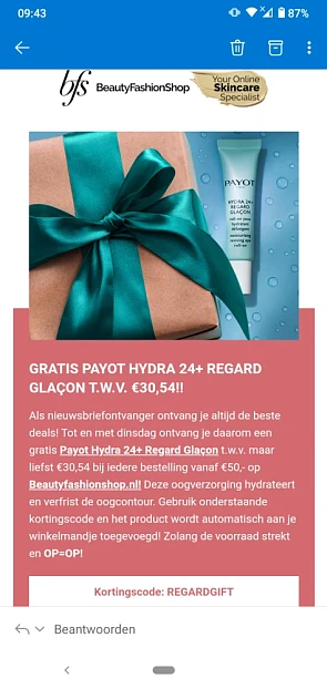 Bij beautyfashionshop krijg je met de code RE...
