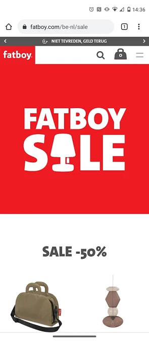 Fatboy sale www.fatboy.com tot 50% korting