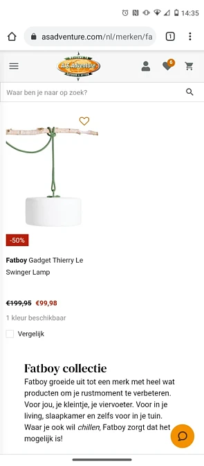 Thierry le swinger lamp van Fatboy in AS adve...