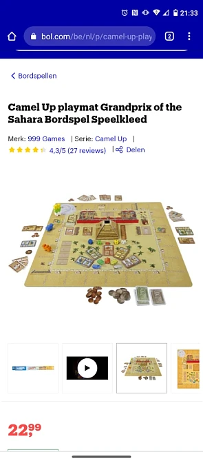 Camel up speelmat bij Fun outlet aan 4.5 euro...