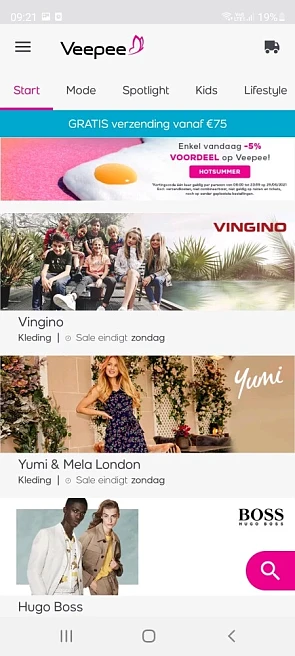 Enkel vandaag bij Veepee 5% voordeel.
