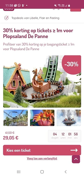 -30% korting op de aankoop voor een ticket Pl...