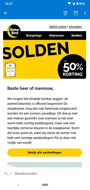 Solden bij beter bed tot -50% https://www.bet...