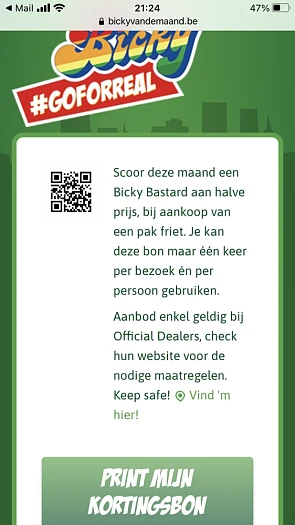 Print nu je kortingsbon en krijg je Bicky Bas...