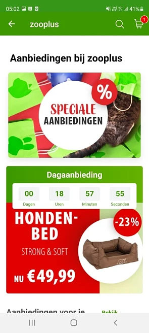 Bij zooplus.nl nu dagdeal op hondenbed strong...