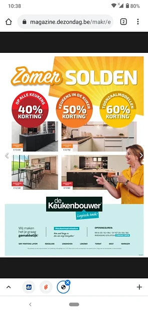 Solden bij de keukenbouwer. 40% op alle keuke...