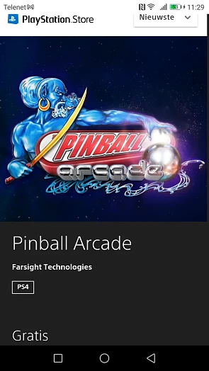 Playstation store gratis spelletje Pinball Ar...