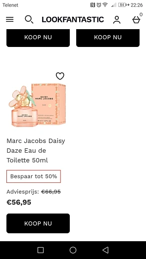 Bespaar 50% op producten v Marc Jacobs tem 30...
