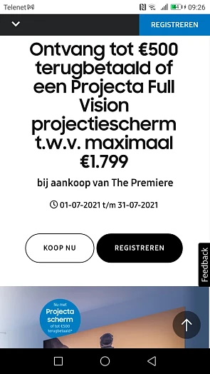 Ontvang tot €500 terugbetaald of een Projecta...