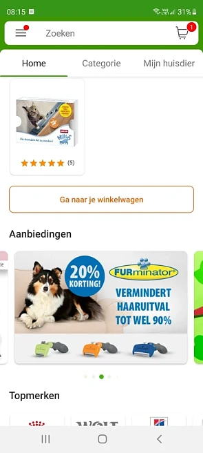 Bij zooplus.nl nu tot 20% korting op furminat...