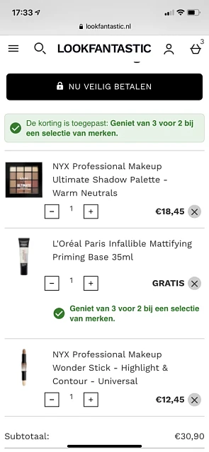 Gratis l’oreal Paris dankzij de actie 3 voor...