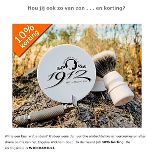 Bij Man and shaving krijg je met de code WICK...