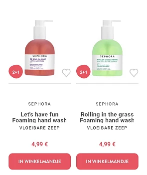 Sephora handzeep 2+1 gratis boj Di. https://w...