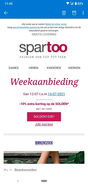 Bij Spartoo krijg je met de code 15281 een ex...