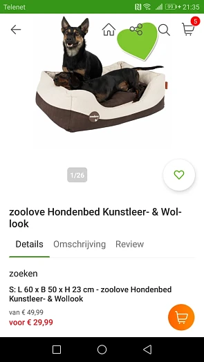 Zoolove hondenbed kunstleer en wollook bij ZO...