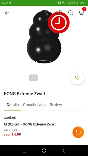 Dagaanbieding: kong extreme kleur zwart met 2...