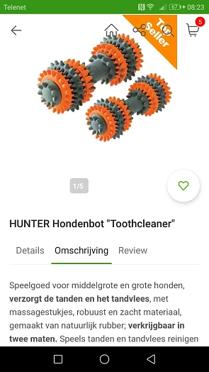 -35% korting op hondenbot toothcleaner v HUNT...