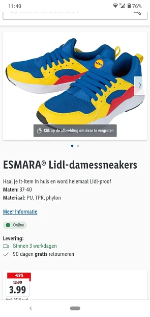 Voor de Lidl fans: Lidl sneakers voor dames €...