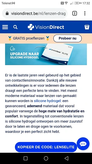 Gratis silicone hydrogel contactlenzen. Je kr...