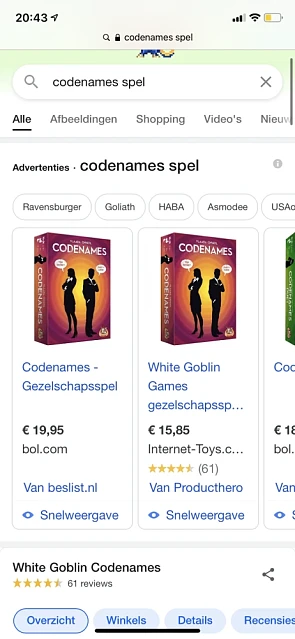 Codenames spel goedkoper bij Intertoys. https...