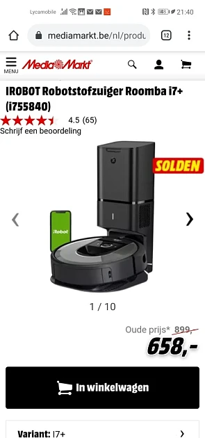 Korting op IROBOT Robotstofzuiger Roomba i7+...