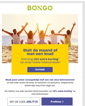 Bij bongo krijg je met de code JULY15 15% kor...
