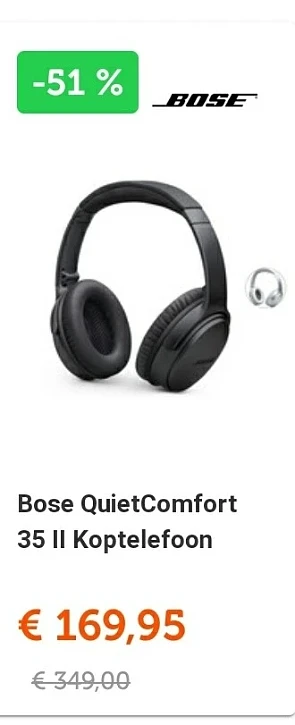 Nu bij ibood 51% korting op deze koptelefoon...