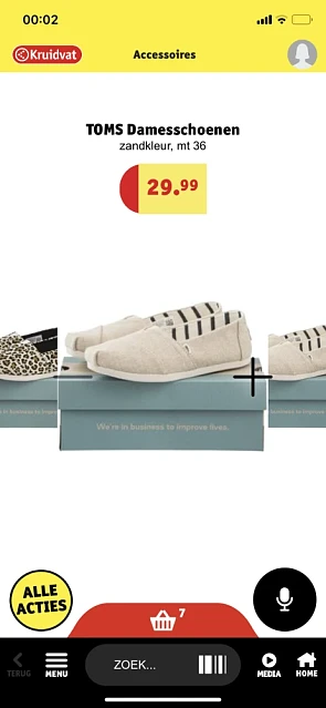 Toms bij kruidvat staan momenteel €30 terwijl...