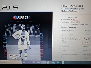 Bij Amazon.nl nu Fifa 21 - playstation 5 aan...