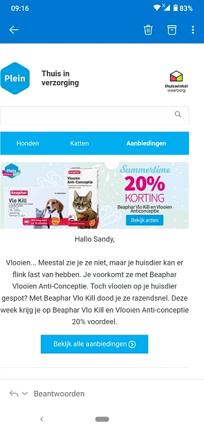 Bij plein.nl nu 20% korting op Beaphar vlo ki...