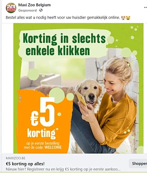 Bij Maxizoo krijg je €5 korting op je eerste...