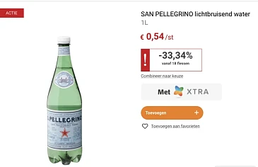 San Pellegrino 1 liter water reactie Albert H...