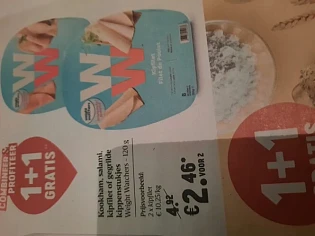 Delhaize vanaf donderdag ww kookham, salami,...