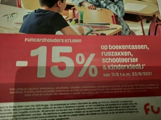 Funcardhoudersnkrijgen 15% korting op blekent...