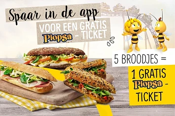 Gratis Plopsa ticket bij aankoop van 5 broodj...