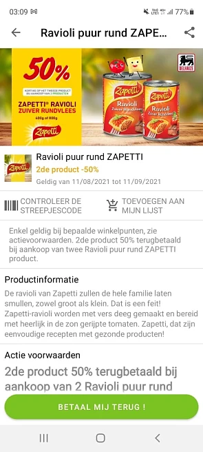 Bij Myshopy nu 50% cashback op 2de product ra...
