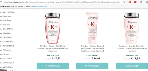 Bij haarshop.nl is er 25% tot 34% korting op...