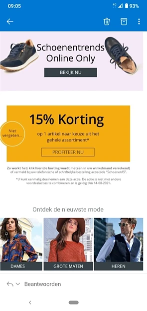 Bij Peter Hahn krijg je met de code Schoenen1...