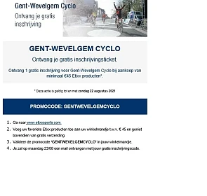 Ontvang 1 gratis inschrijving voor Gent-Wevel...