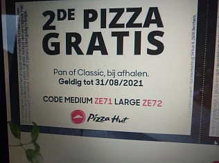 2de pizza gratis bij afhaling pan of classic