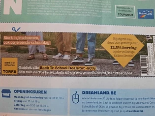 Torfs bij afgifte v bon 12,5% korting op de v...