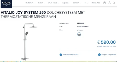 Bij makro 25/08-07/09 Grohe Vitalio Joy syste...